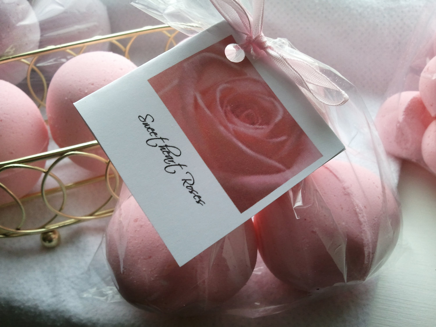 12 Bath Bombs 1 Oz Each (Sweetheart Roses) Gift Bag Bath Fizzies, Great